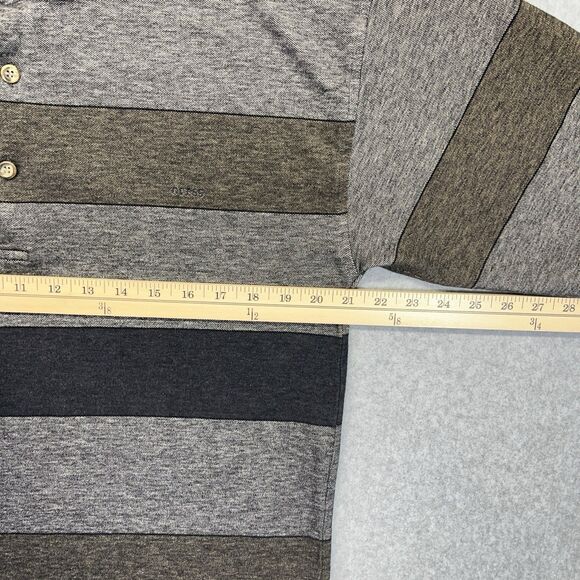 Guess Classic Sportswear Polo Men’s XL Gray Striped Casual Shirt - Picture 8 of 11